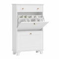 armoire-a-chaussures-etroite-avec-tiroirs-abattants-et-etagere-reglable-hlcvdfm605wp